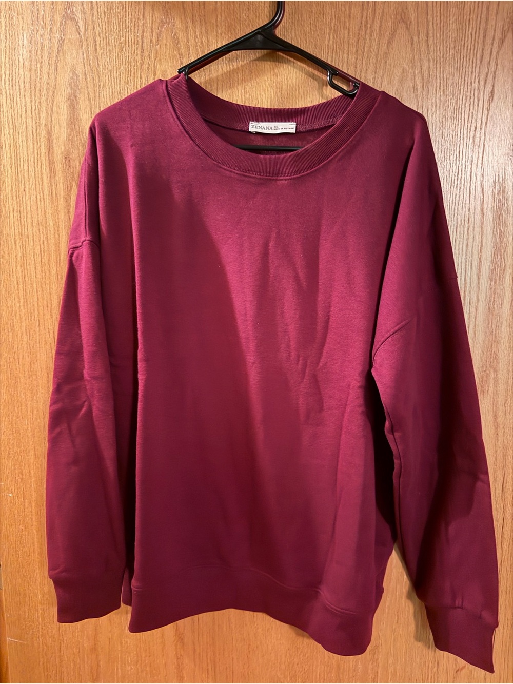 Zenana Outfitters Burgundy Crewneck Sweatshirt